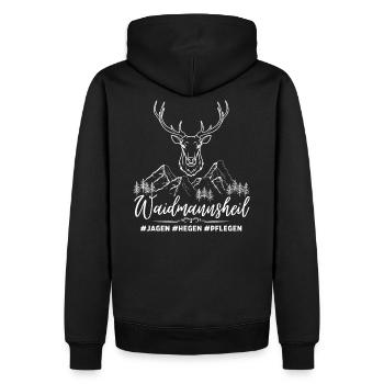 Jäger T-Shirt-Waidmannsheil-Jagen Hegen Pflegen - Männer Premium Bio Hoodie - Schwarz - Hinten - Nico (187cm)