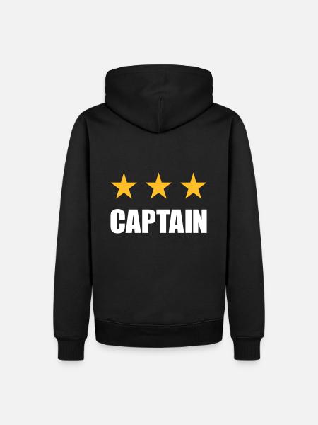 Captain (three stars) - Men’s Premium Organic Hoodie - black