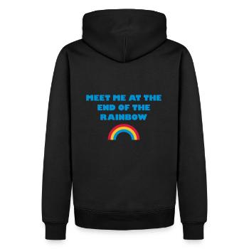 ★ Design colors can be changed ★ Meet me at the end of .. - Men’s Premium Organic Hoodie - black - Back - Nico (187cm)