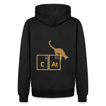 Cat (Calcium, Astat)(Katze) - Männer Premium Bio Hoodie - Schwarz - Hinten - Nico (187cm)