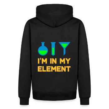 Je suis dans mon élément (flacon, éprouvette, entonnoir) - Sweat à capuche Premium bio Homme - noir - Dos - Nico (187cm)
