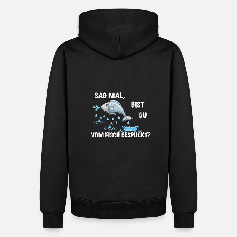 Fisch Spruch lustig - Männer Premium Bio Hoodie - Schwarz