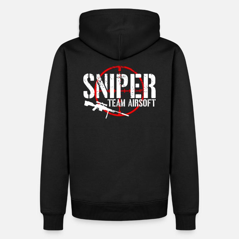 Sniper airsoft Team - Männer Premium Bio Hoodie - Schwarz