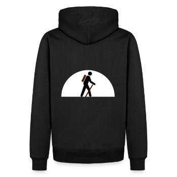 ★ Designfarben änderbar ★ Wanderer, Himmelskörper - Männer Premium Bio Hoodie - Schwarz - Hinten - Nico (187cm)