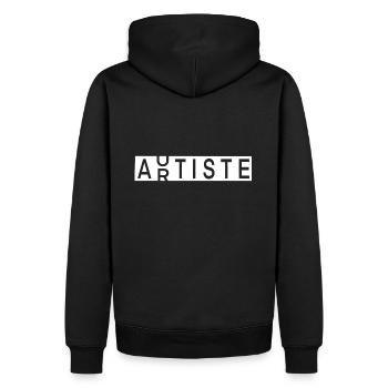 Artiste / Autiste - Sweat à capuche Premium bio Homme - noir - Dos - Nico (187cm)