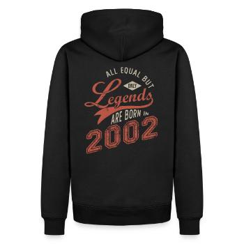 LEGENDS ARE BORN IN 2002born in 2002 anniversary 19 - Men’s Premium Organic Hoodie - black - Back - Nico (187cm)