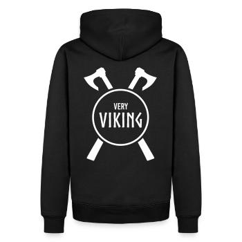 Very Viking Brand - Men’s Premium Organic Hoodie - black - Back - Nico (187cm)