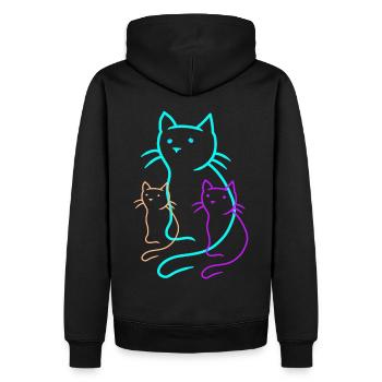 Cats Cats Kittens Pets Kids Domestic Cat - Men’s Premium Organic Hoodie - black - Back - Nico (187cm)