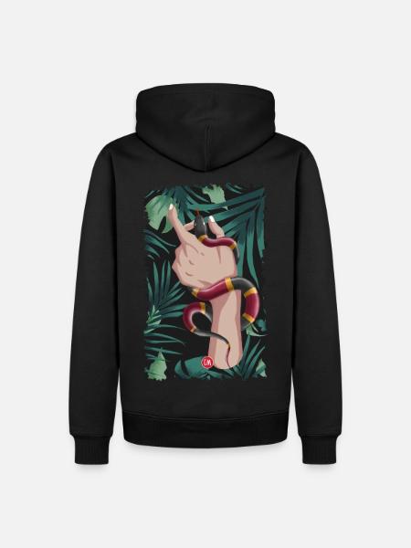 Serpent - Sweat à capuche Premium bio Homme - noir