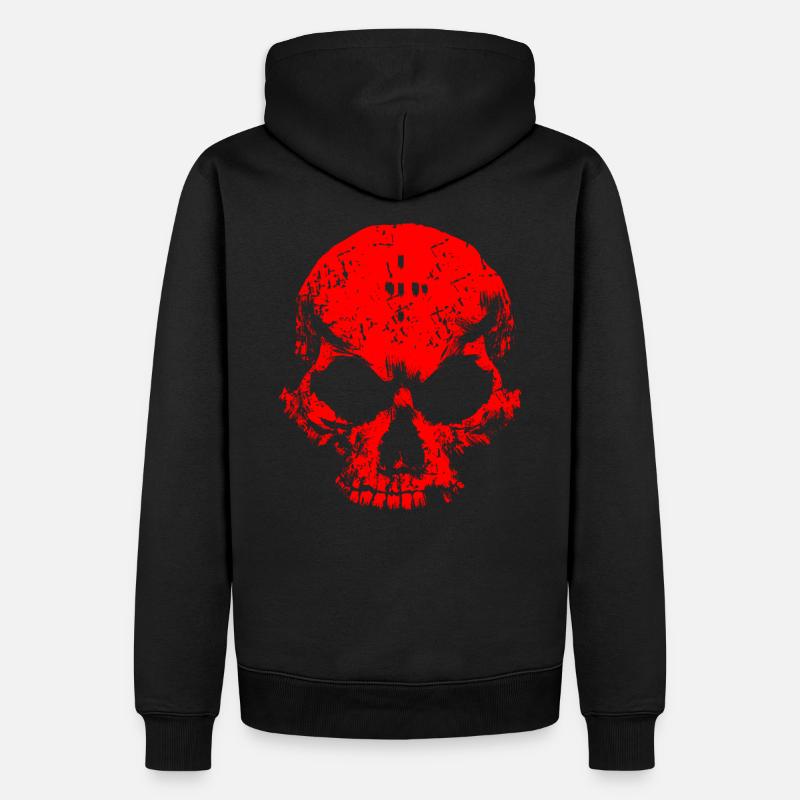 Crâne Rouge - Sweat à capuche Premium bio Homme - noir