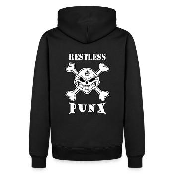 RestlessPunX - Männer Premium Bio Hoodie - Schwarz - Hinten - Nico (187cm)
