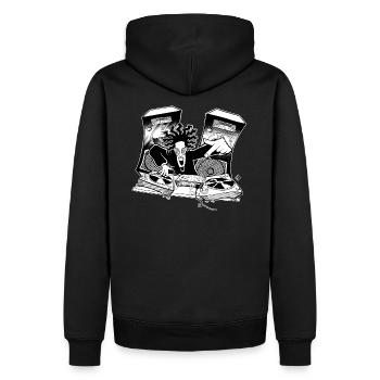 Rythmes & Chaos : Le Royaume du Deejay - Sweat à capuche Premium bio Homme - noir - Dos - Nico (187cm)