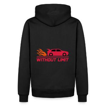 Sans limite (voiture de sport) - Sweat à capuche Premium bio Homme - noir - Dos - Nico (187cm)