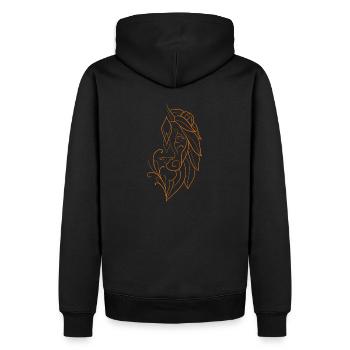 Löwenkopf lineart - Männer Premium Bio Hoodie - Schwarz - Hinten - Nico (187cm)
