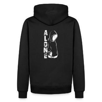 Alone - Sweat à capuche Premium bio Homme - noir - Dos - Nico (187cm)