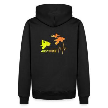 Just Ride ATV Quad heartbeat - Men’s Premium Organic Hoodie - black - Back - Nico (187cm)
