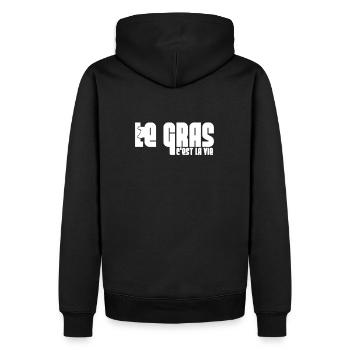 Le gras c'est la vie - Sweat à capuche Premium bio Homme - noir - Dos - Nico (187cm)