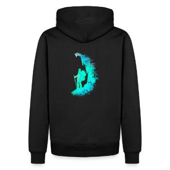 Climbing climber / climber art - Men’s Premium Organic Hoodie - black - Back - Nico (187cm)