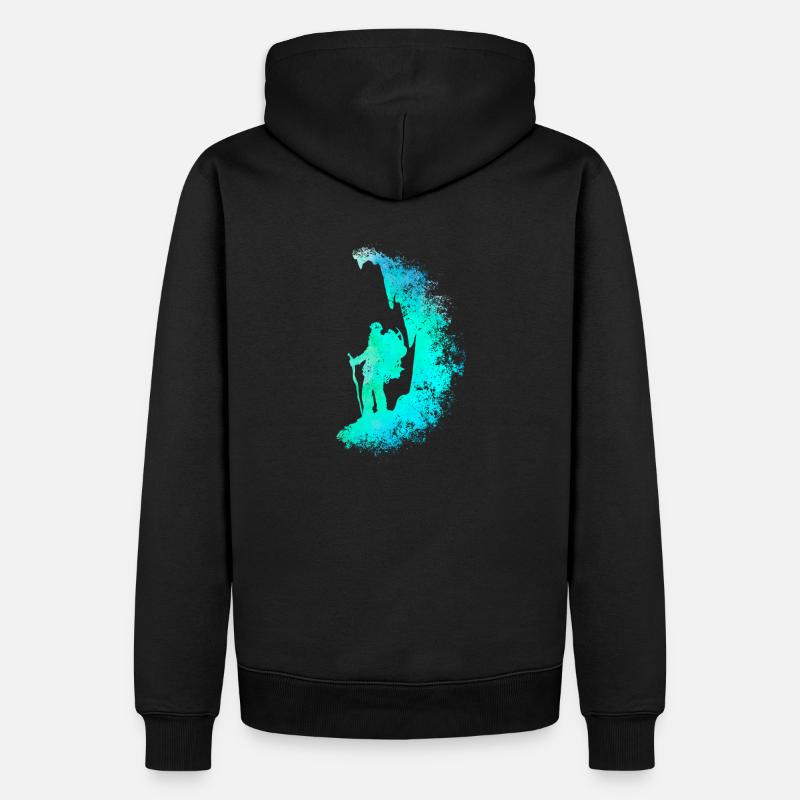 Escalade grimpeuse / grimpeur art - Sweat à capuche Premium bio Homme - noir
