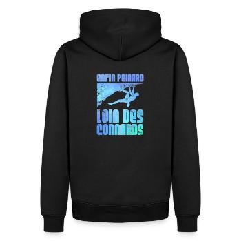 Endlich ruhiges Klettern - Männer Premium Bio Hoodie - Schwarz - Hinten - Nico (187cm)