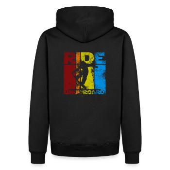 Snowboard fahren - Männer Premium Bio Hoodie - Schwarz - Hinten - Nico (187cm)