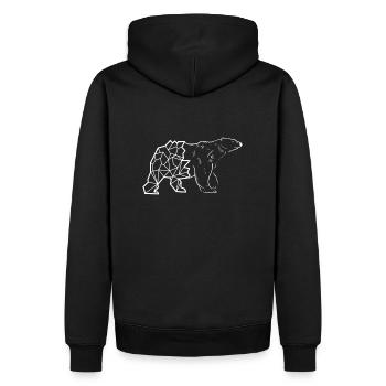 Eisbär semi geo line art - Männer Premium Bio Hoodie - Schwarz - Hinten - Nico (187cm)