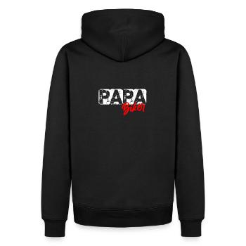 Biker Dad - Men’s Premium Organic Hoodie - black - Back - Nico (187cm)