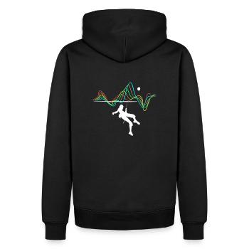Cadeau escalade sportif line art multicolore - Sweat à capuche Premium bio Homme - noir - Dos - Nico (187cm)