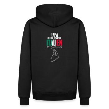 Italienischer Papa und es zeigt! - Männer Premium Bio Hoodie - Schwarz - Hinten - Nico (187cm)