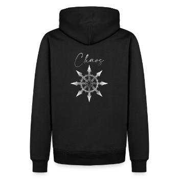 Étoile du chaos dotwork art - Sweat à capuche Premium bio Homme - noir - Dos - Nico (187cm)