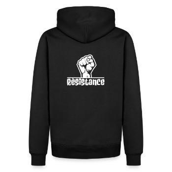 Résistance - Sweat à capuche Premium bio Homme - noir - Dos - Nico (187cm)