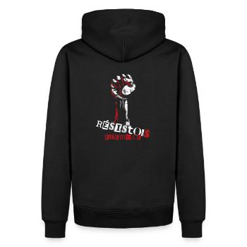 Résistons ensemble ! - Sweat à capuche Premium bio Homme - noir - Dos - Nico (187cm)