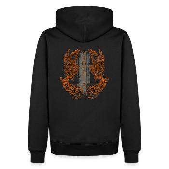 PHOENIX - Feuervogel - Männer Premium Bio Hoodie - Schwarz - Hinten - Nico (187cm)