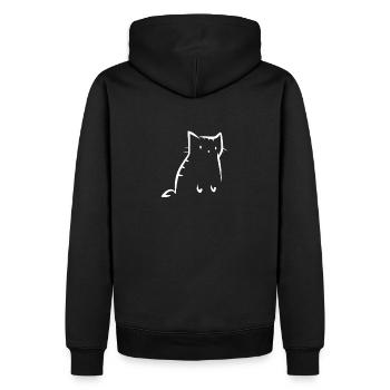 Drawing cute cat line art - Men’s Premium Organic Hoodie - black - Back - Nico (187cm)