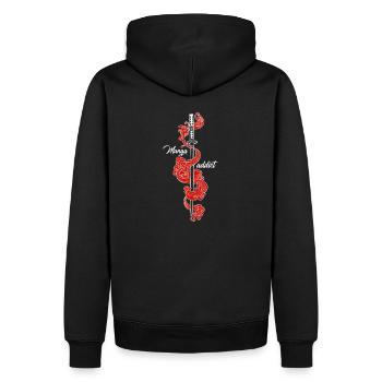 Katana Manga addict - Sweat à capuche Premium bio Homme - noir - Dos - Nico (187cm)