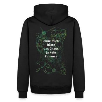 without me there would be chaos - Men’s Premium Organic Hoodie - black - Back - Nico (187cm)