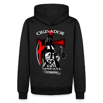 Chevalier Croisé Guerrier médiéval - Sweat à capuche Premium bio Homme - noir - Dos - Nico (187cm)