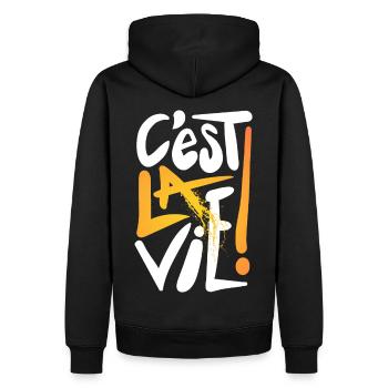 C'est la vie ! Only One Place - Sweat à capuche Premium bio Homme - noir - Dos - Nico (187cm)