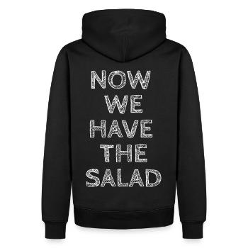 Now We Have The Salad - hell - Männer Premium Bio Hoodie - Schwarz - Hinten - Nico (187cm)