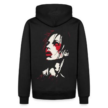 Gothic Blutiger Schrei - Männer Premium Bio Hoodie - Schwarz - Hinten - Nico (187cm)