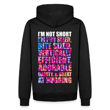 Im Not Short Im Fun Sized Tie Dye - Men’s Premium Organic Hoodie - black - Back - Nico (187cm)