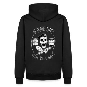 piratelife - Sweat à capuche Premium bio Homme - noir - Dos - Nico (187cm)