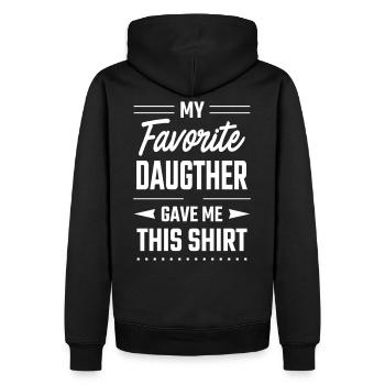 Mère père fille maman papa idée cadeau drôle - Sweat à capuche Premium bio Homme - noir - Dos - Nico (187cm)