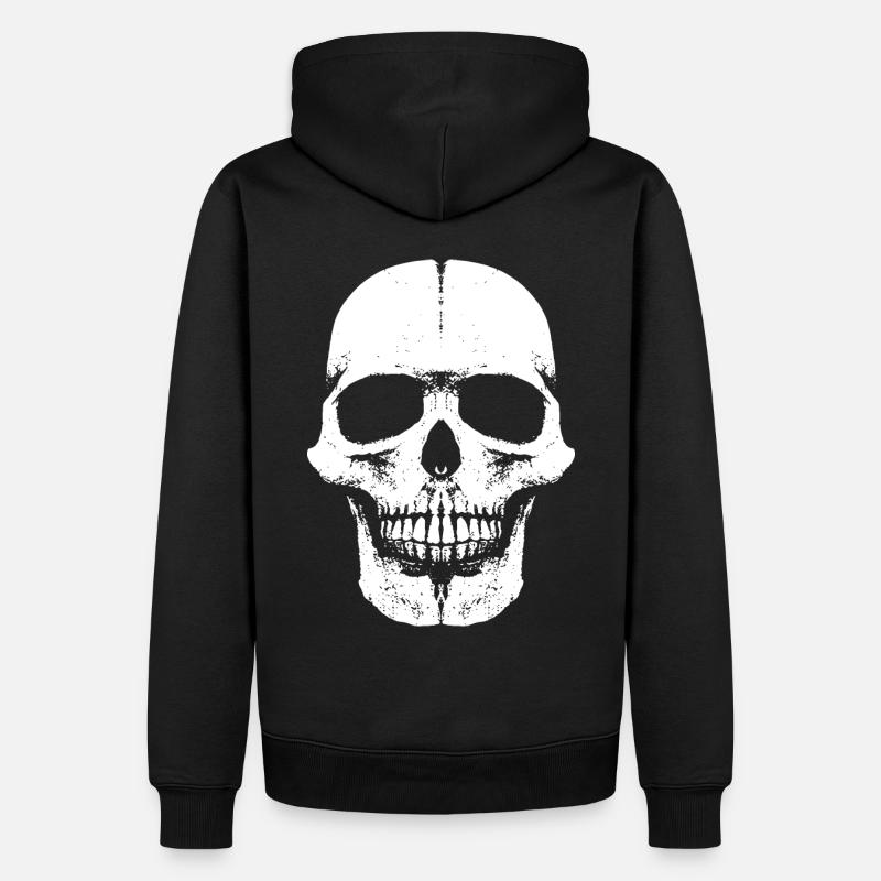 Skull Head Fun - 666 - Schädel - Männer Premium Bio Hoodie - Schwarz