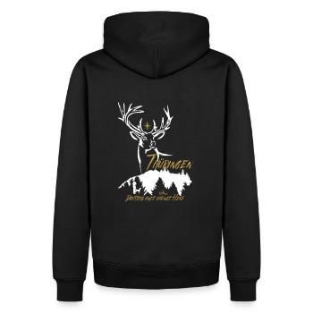 Thuringia-Germany's green heart - Men’s Premium Organic Hoodie - black - Back - Nico (187cm)