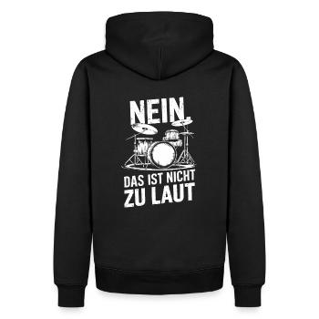 Drummer Schlagzeug Schlagzeuger Schlagzeugspieler - Männer Premium Bio Hoodie - Schwarz - Hinten - Nico (187cm)