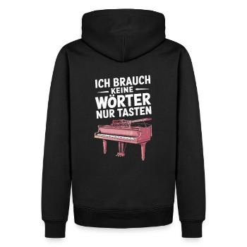 Pianist Konzertflügel Klavier und Piano Spieler - Männer Premium Bio Hoodie - Schwarz - Hinten - Nico (187cm)