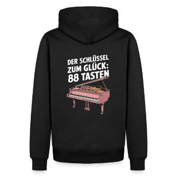 Pianist Konzertflügel Klavier und Piano Spieler - Männer Premium Bio Hoodie - Schwarz - Hinten - Nico (187cm)
