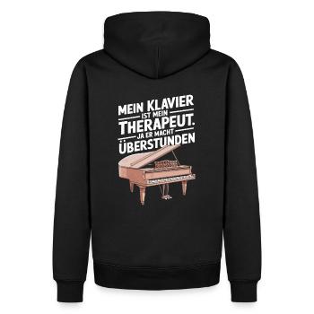 Pianist Klavier Konzertflügel und Piano Spieler - Männer Premium Bio Hoodie - Schwarz - Hinten - Nico (187cm)