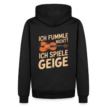 Geiger Musiker Geigen Spieler Violine Violinist - Männer Premium Bio Hoodie - Schwarz - Hinten - Nico (187cm)